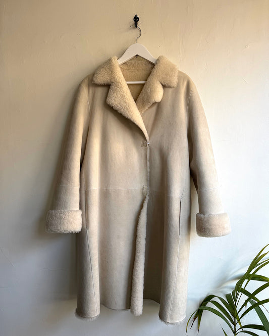 Cream Shearling Coat ~ Size 8/12
