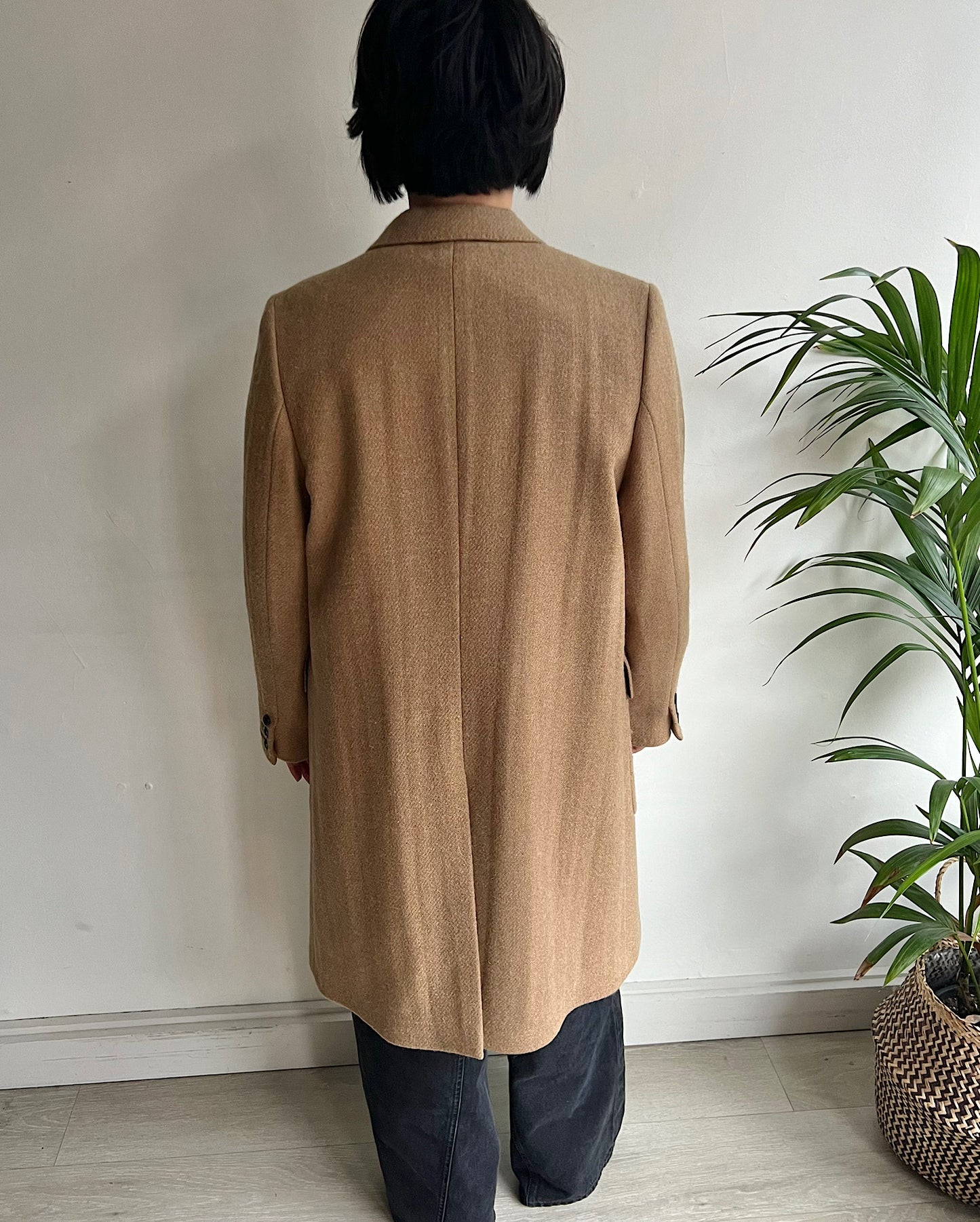 SALE - Harris Tweed Camel Coat ~ Size 14
