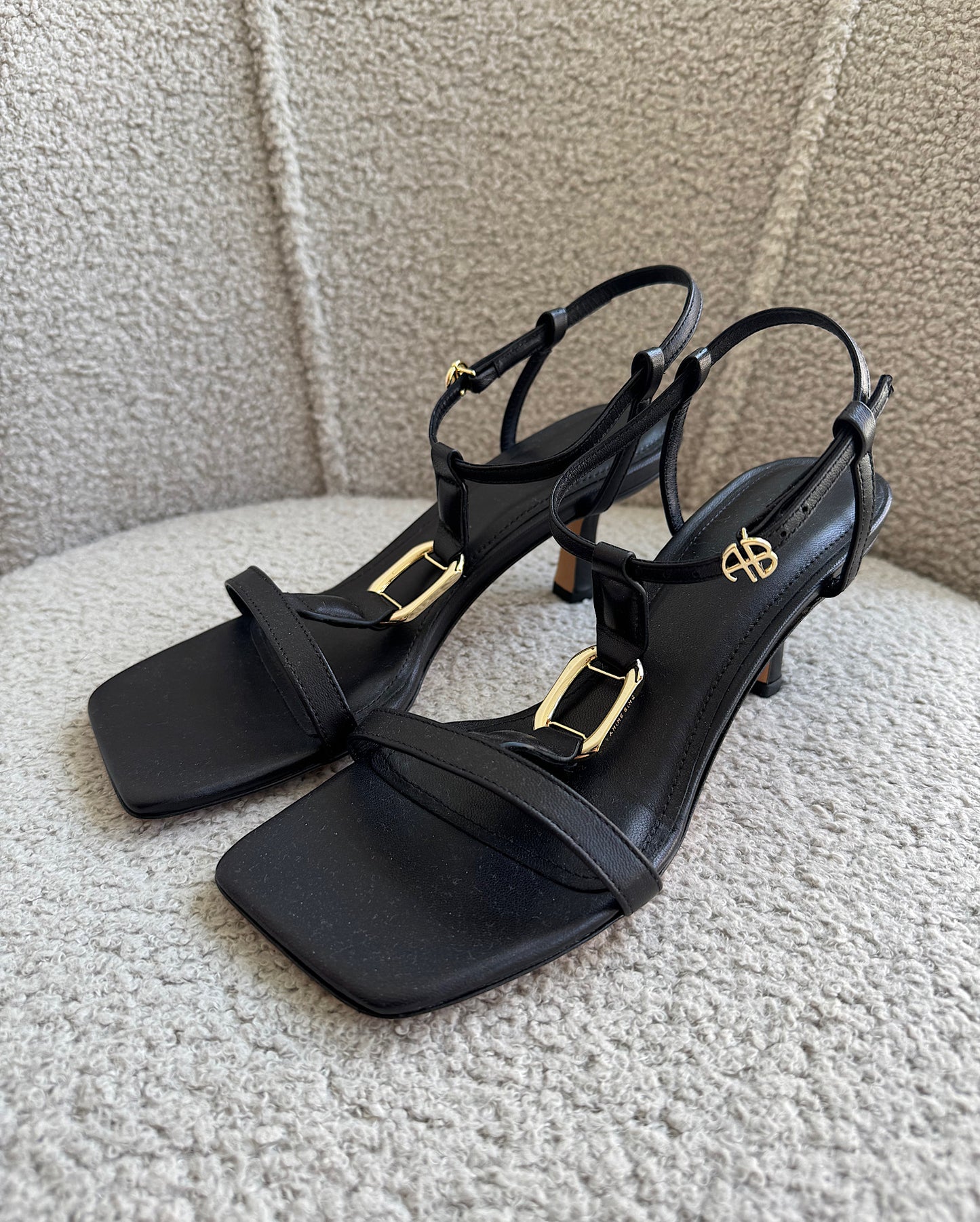 Black Heeled Sandals ~ Size 4