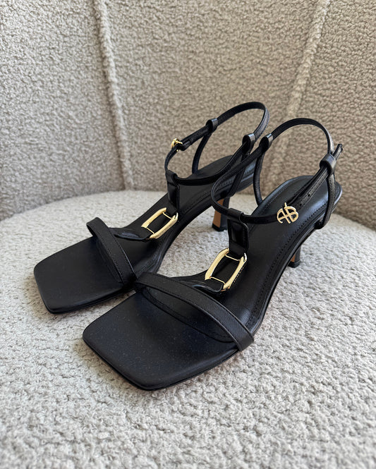 Black Heeled Sandals ~ Size 4