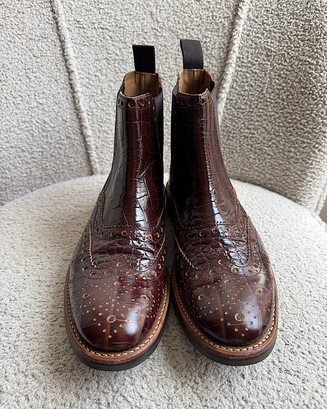 Grenson Brown Leather Brogue Boots ~ Size 6
