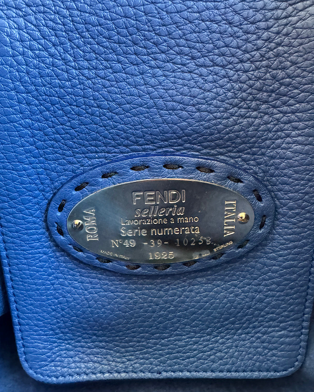 Fendi Black Grained Leather Tote
