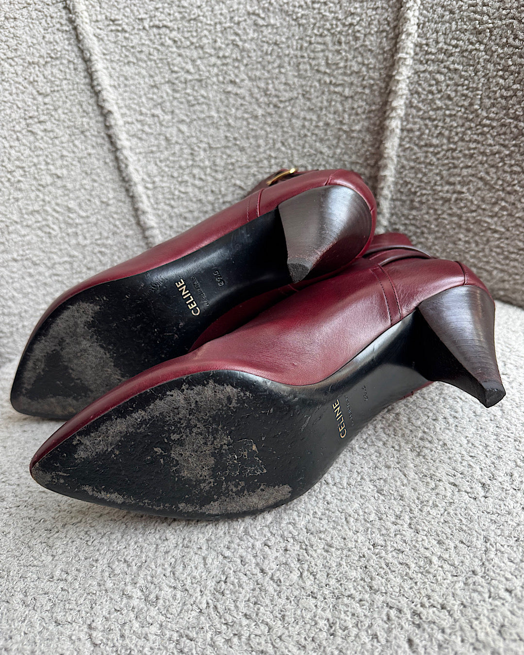Celine Burgundy Ankle Boots ~ Size 6.5