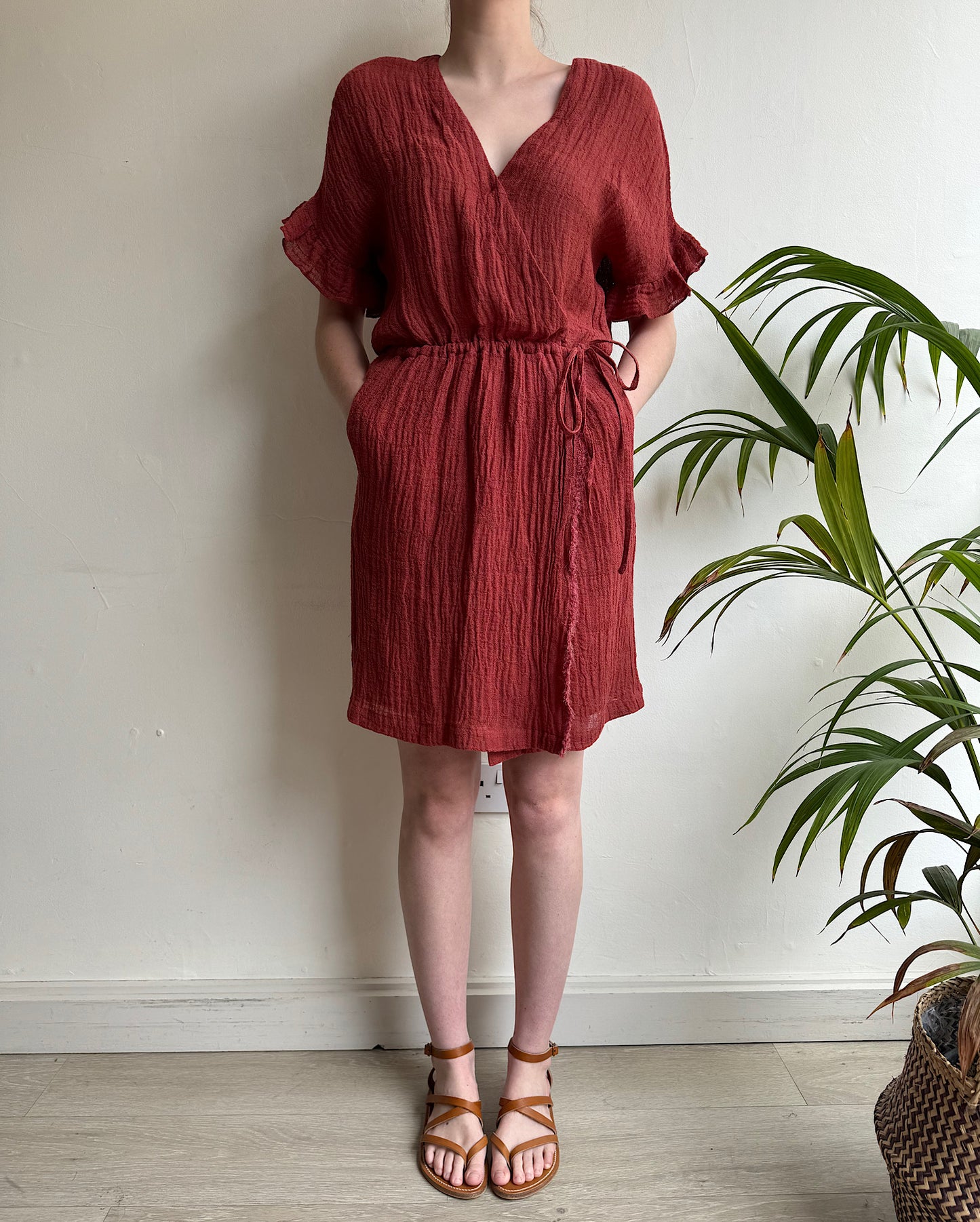 SALE Dark Red Wrap Dress ~ Size XS