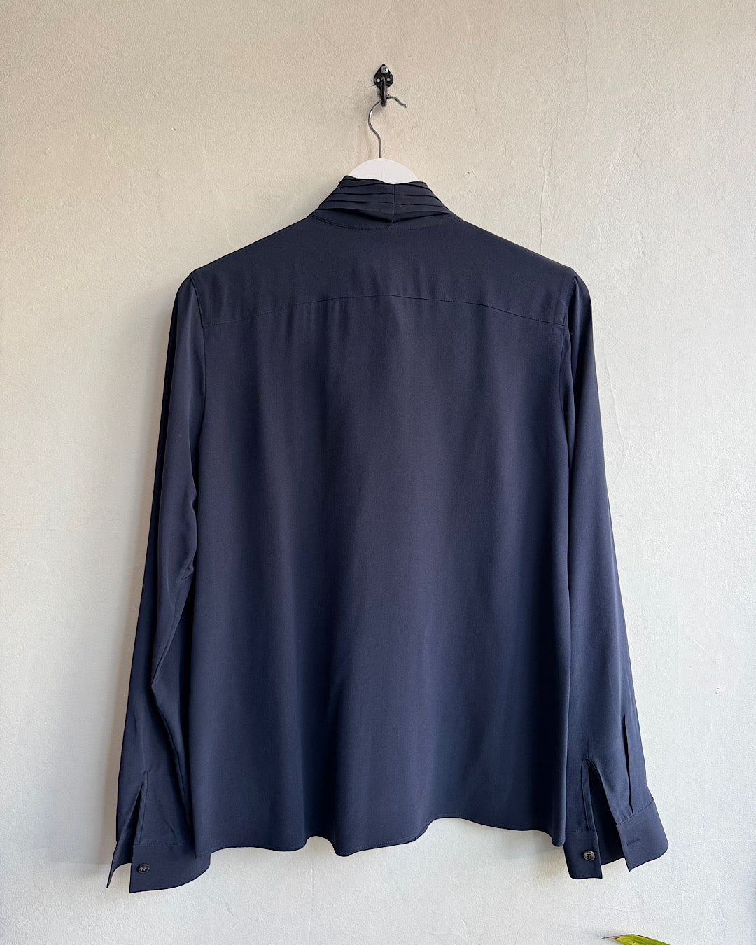 Navy Silk Blouse ~ Size 12