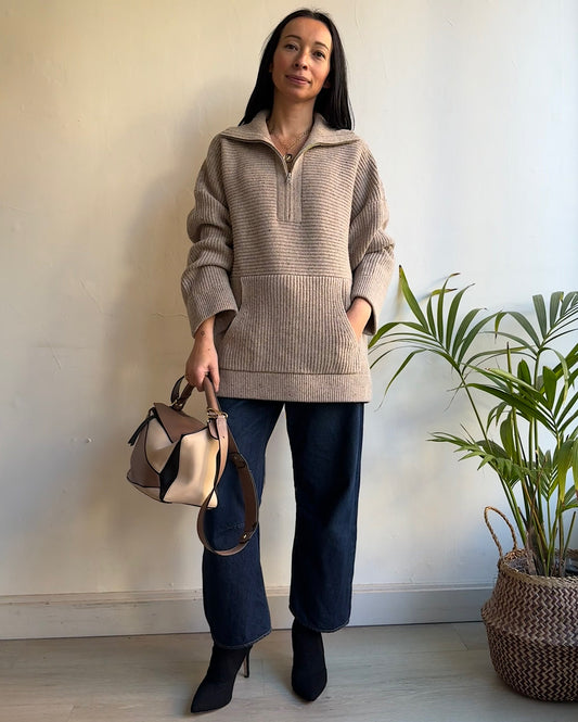 Quarter Zip Jumper ~ Size L