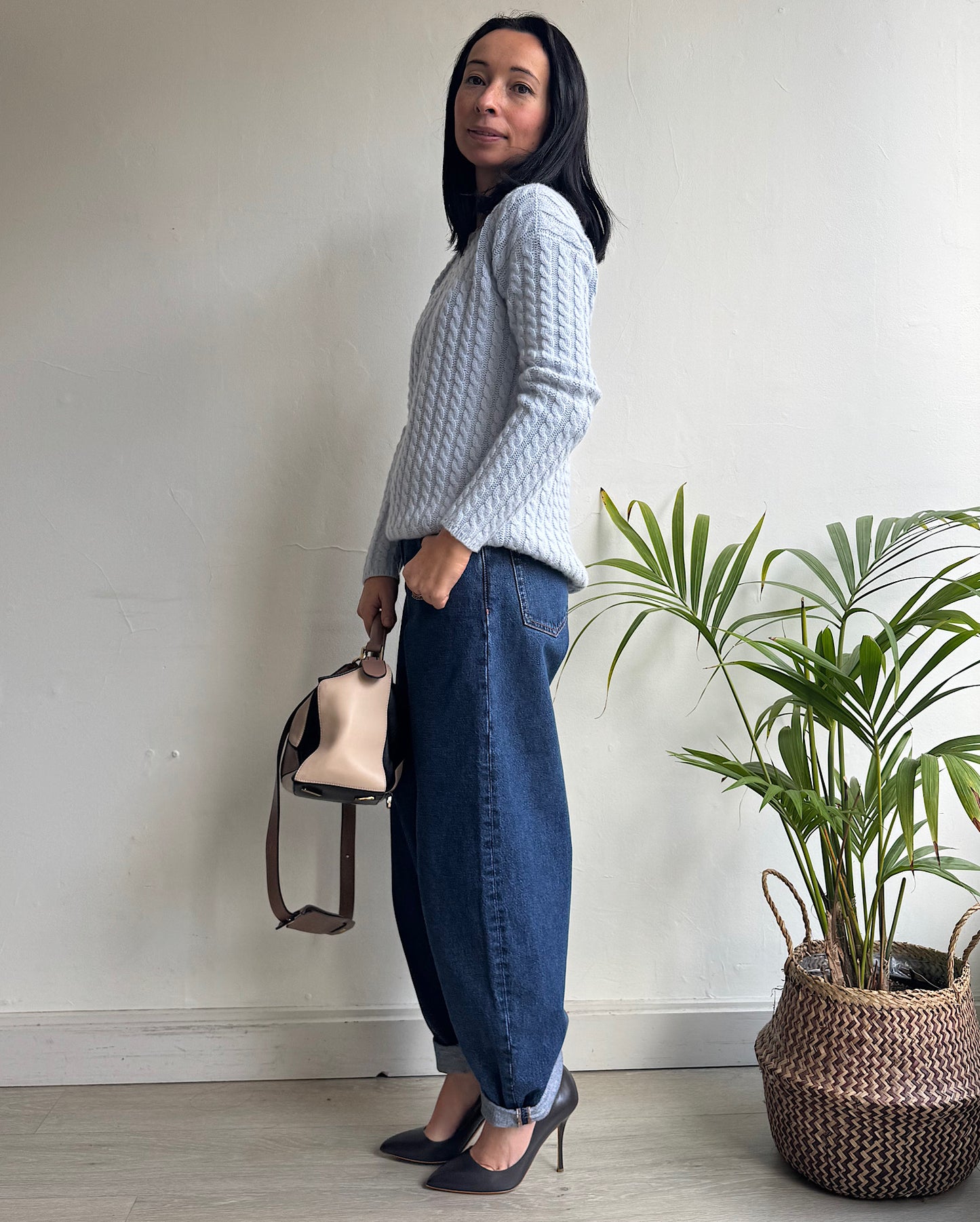 Blue Cashmere Cable Knit ~ Size 12