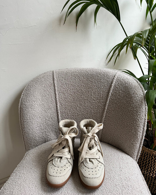 Cream Suede Trainers ~ Size 5