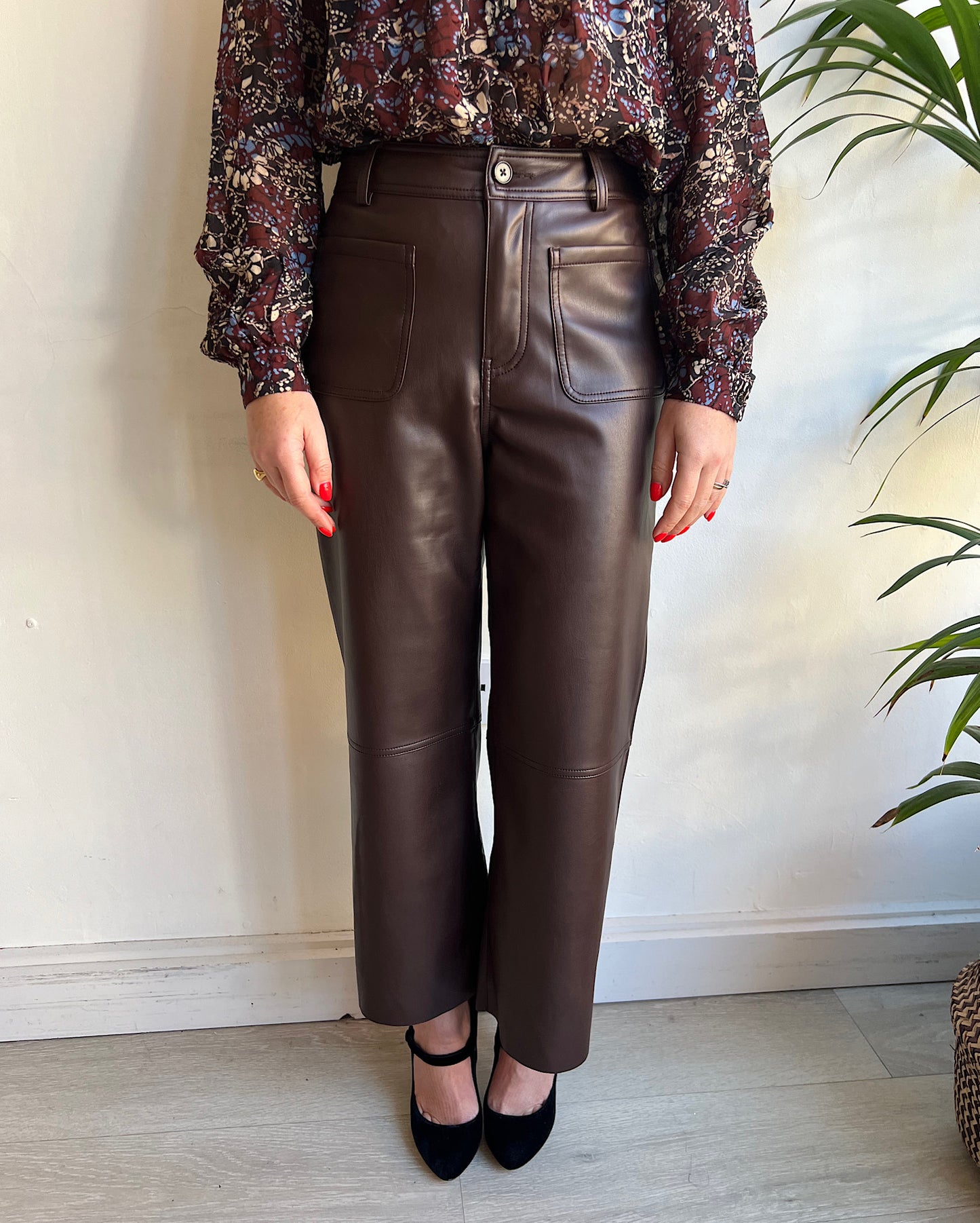 Faux Leather Trousers ~ Size 10