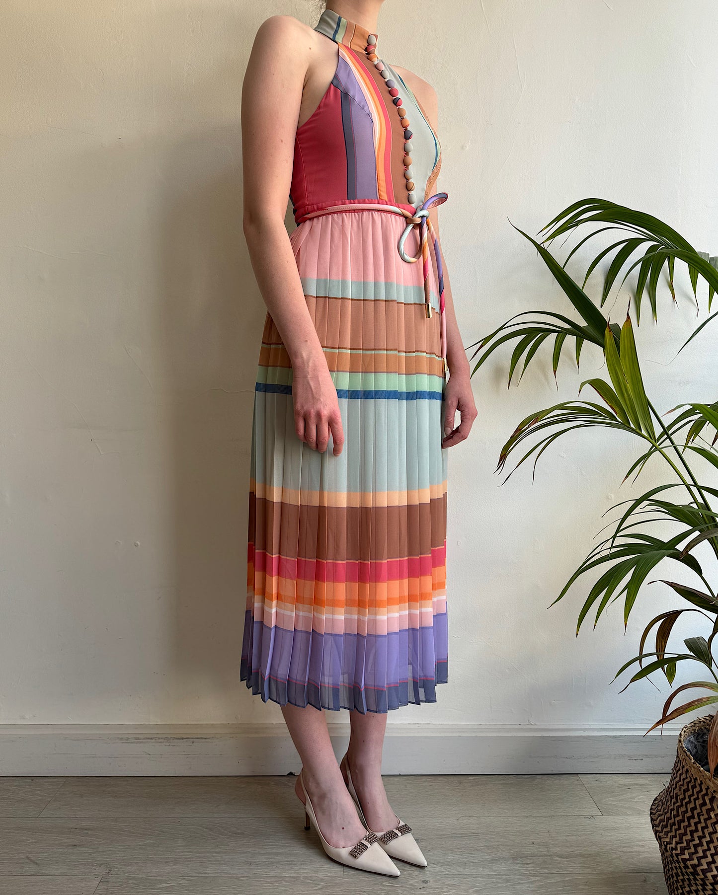 SALE Multicoloured Halterneck Dress ~ Size 10