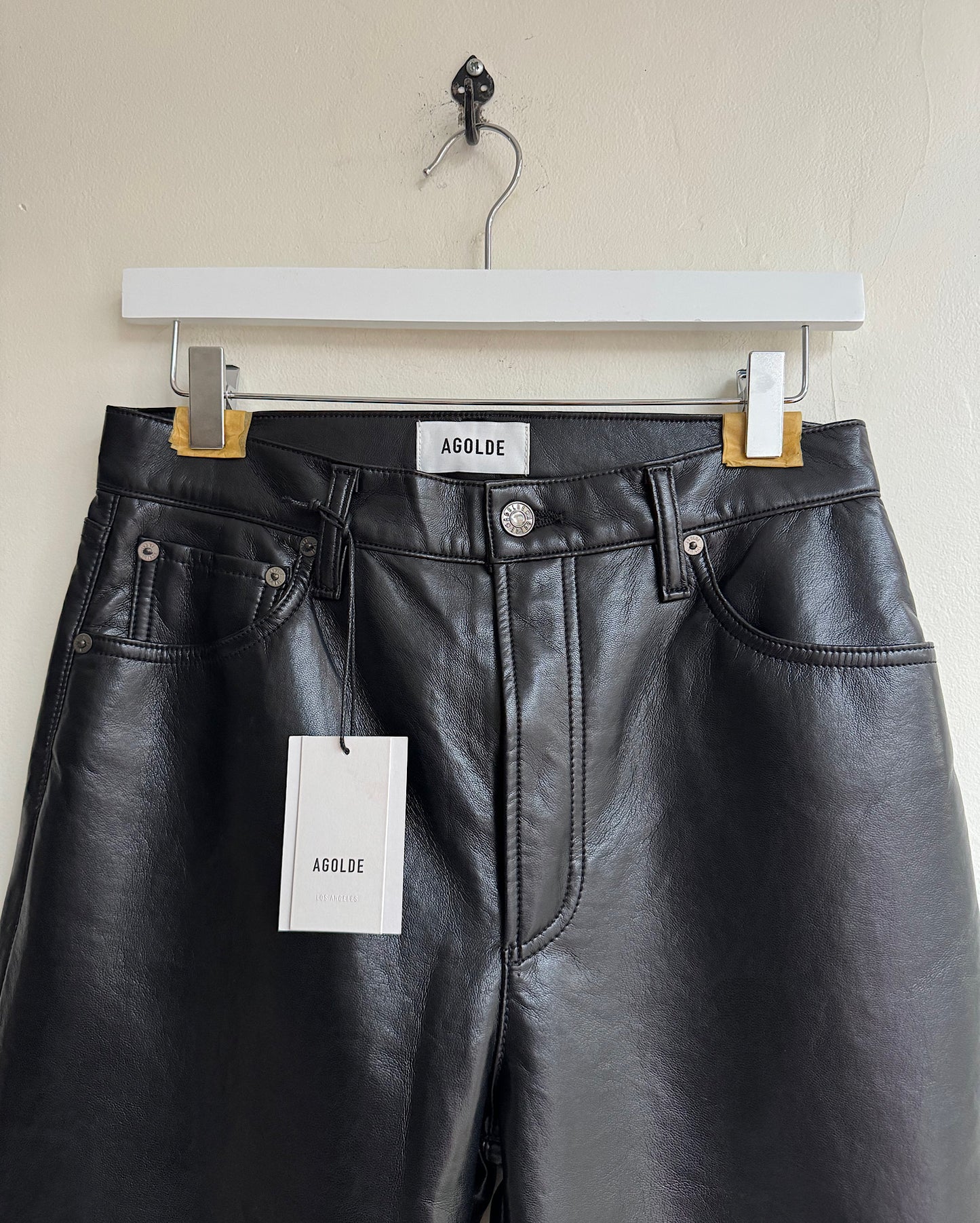Black Leather REN Jeans ~ Size 27