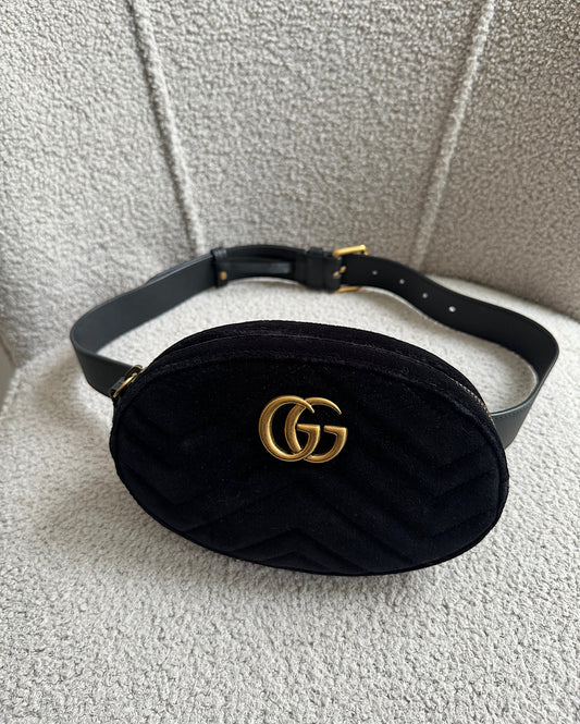 Black Velvet Marmont Belt Bag