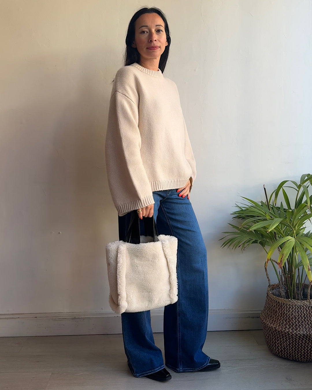 Soft Goat Cream Cashmere Knit ~ Size S