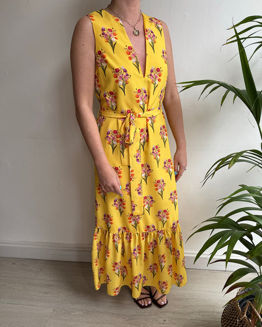 SALE Yellow Floral Dress ~ Size 8/10