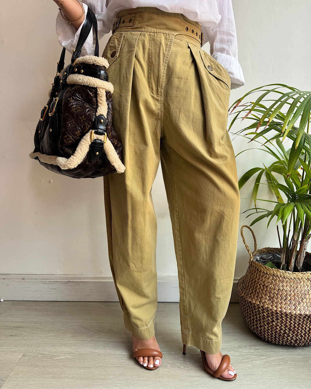 Ulla Johnson Camel Barrel Leg Trousers ~ Size 10