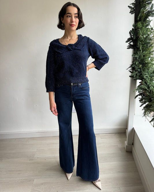 SALE - Sparkly Navy Knit ~ Size M