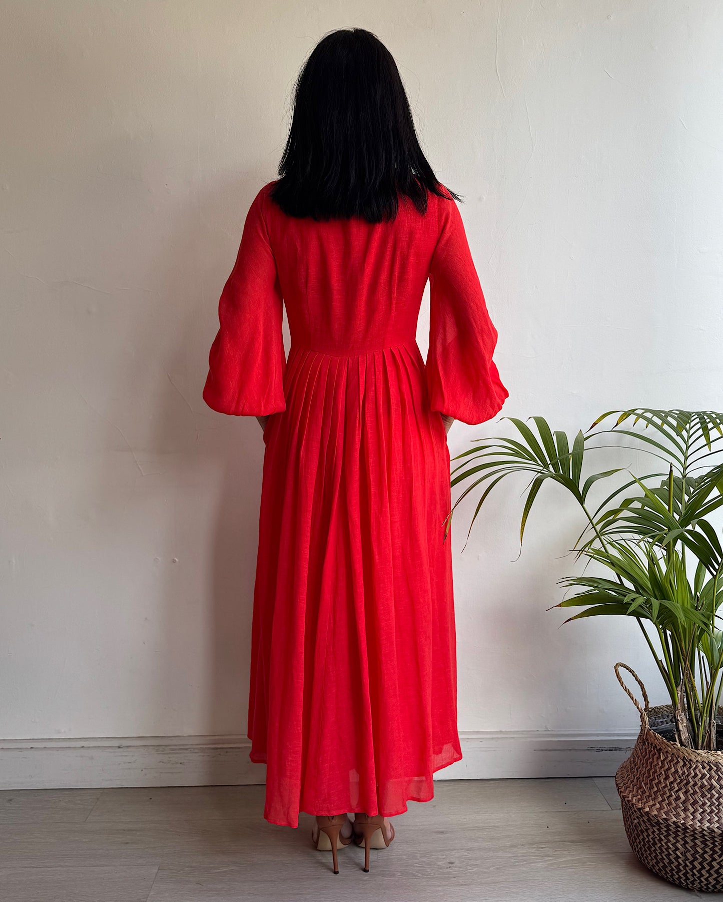 Weekend Maxmara Red Linen Dress ~ Size 6