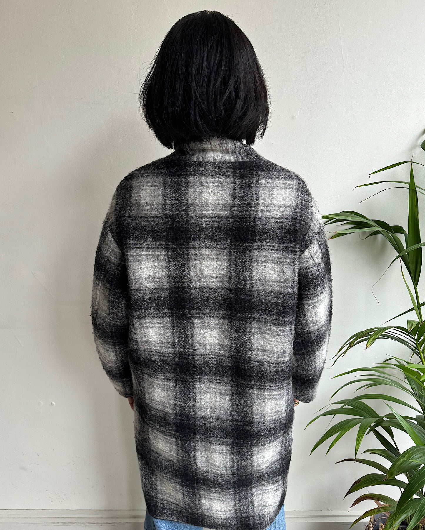 Grey Check Shacket ~ Oversized 8/10