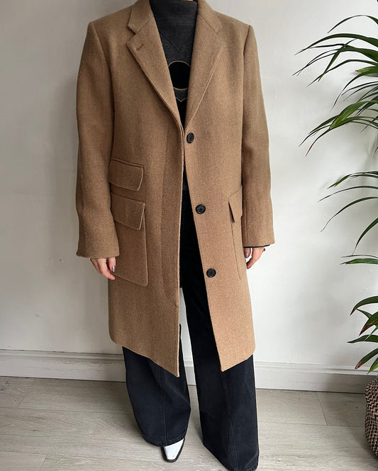 SALE - Harris Tweed Camel Coat ~ Size 14