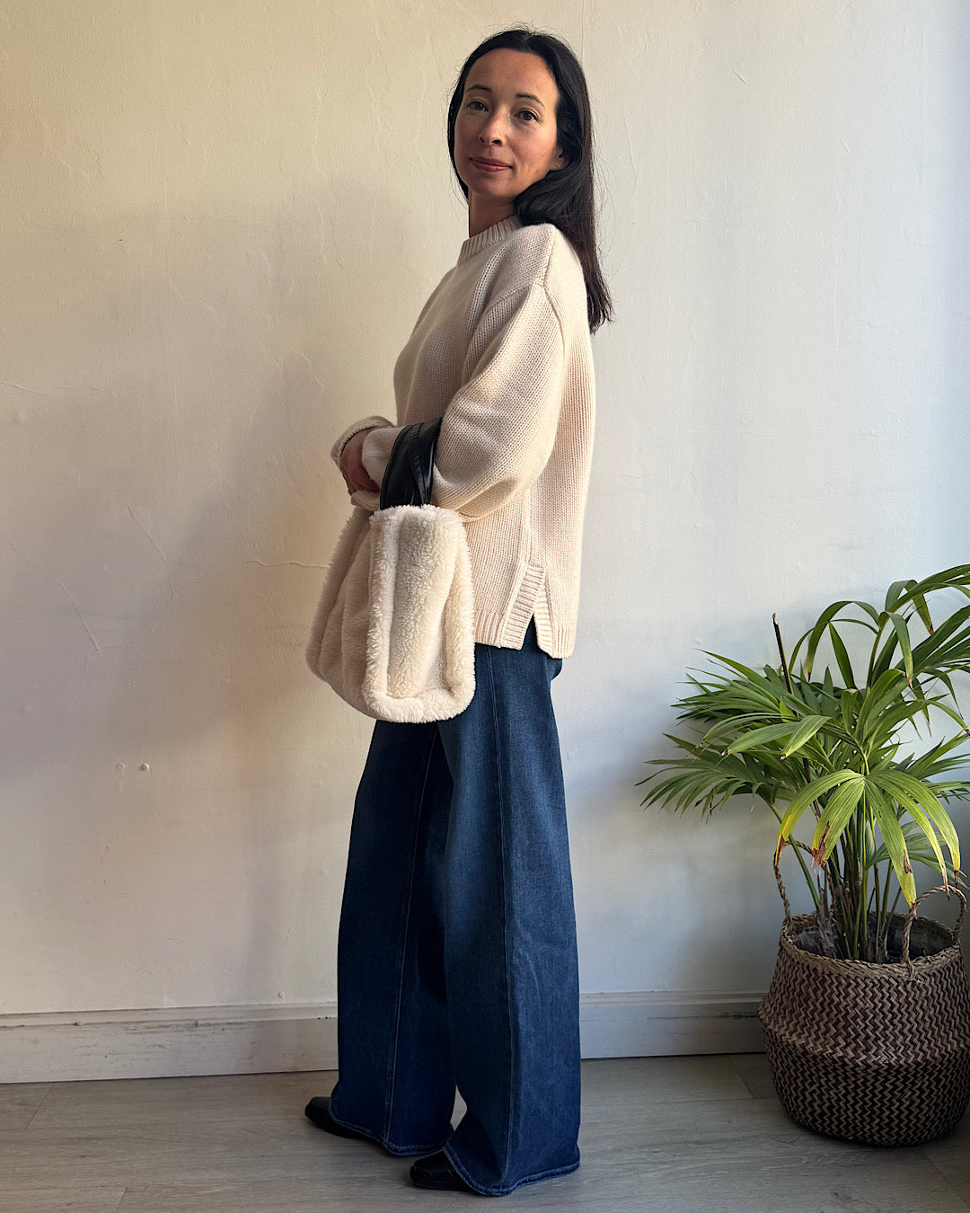 Soft Goat Cream Cashmere Knit ~ Size S