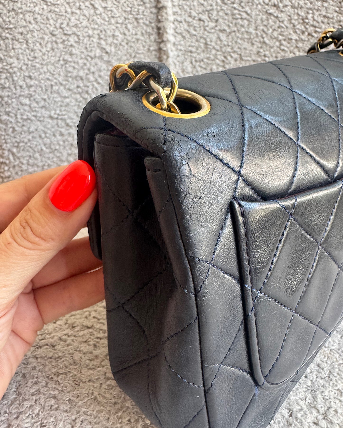 Chanel Navy Square Classic Flap Bag