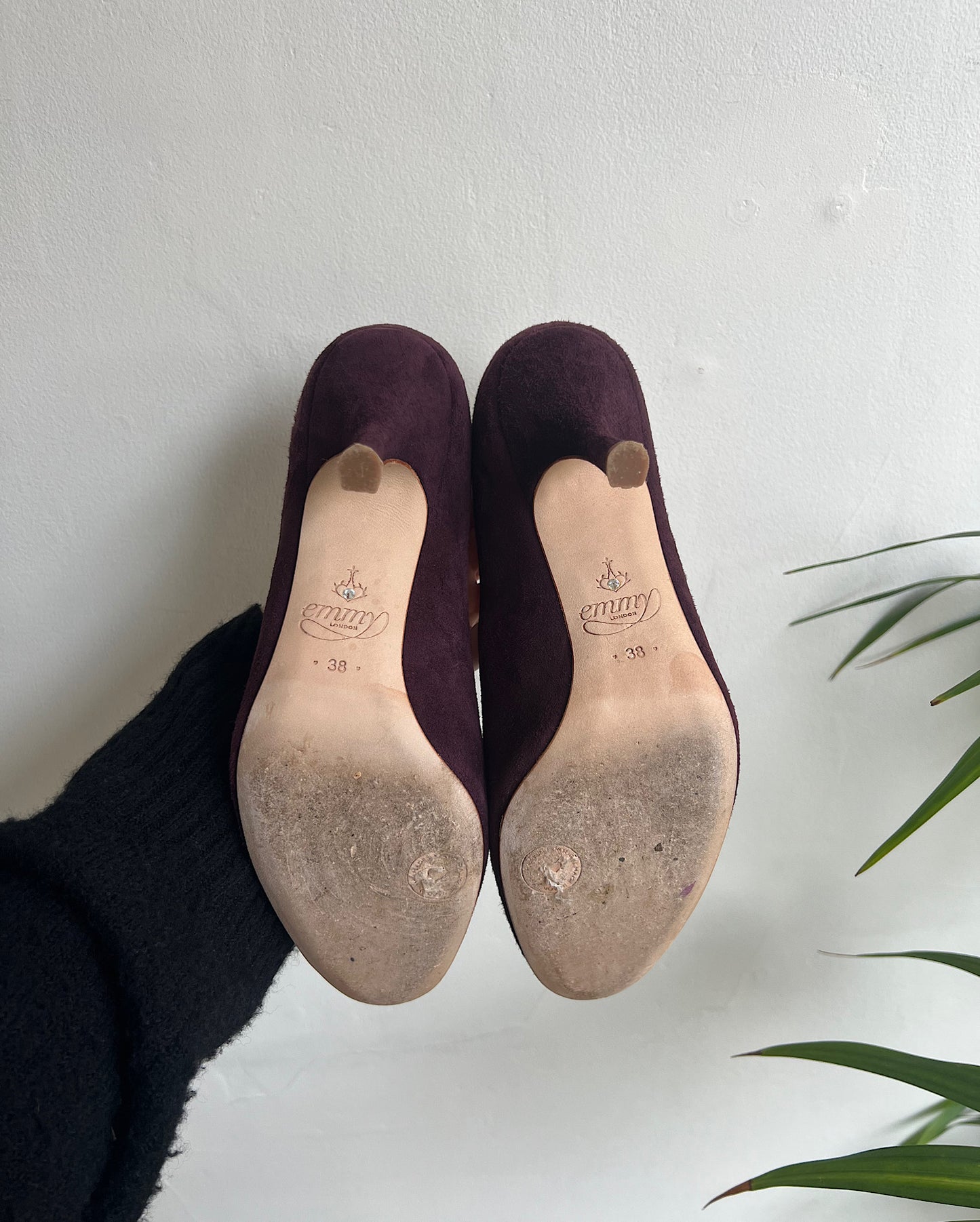 SALE - Purple / Aubergine Suede Heels - Size 5