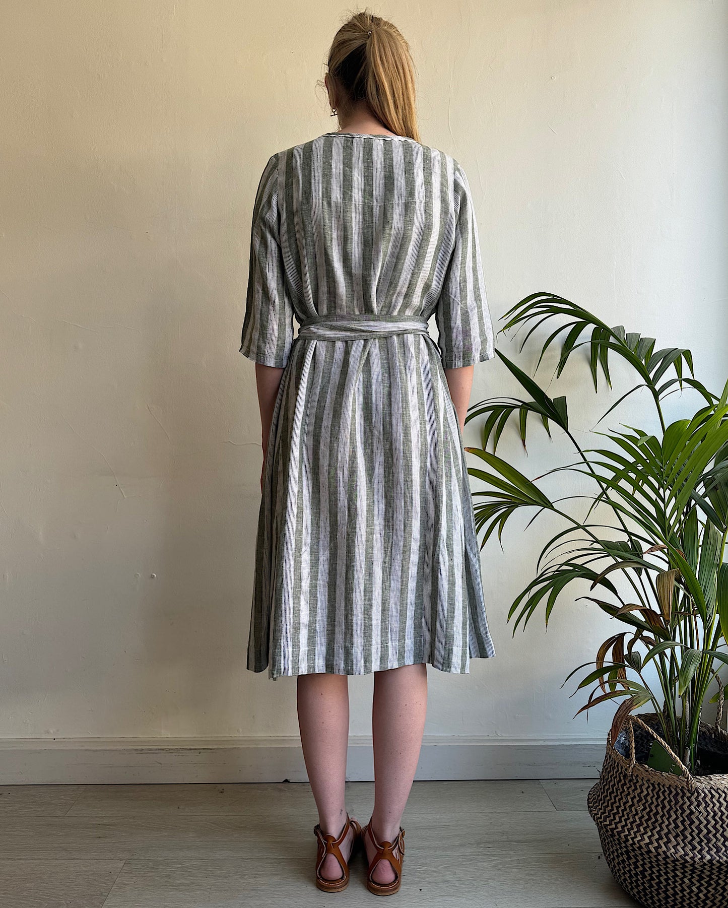 SALE Stripe Linen Dress ~ Size XS