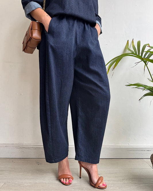 Denim Barrel Leg Trousers ~ Size S