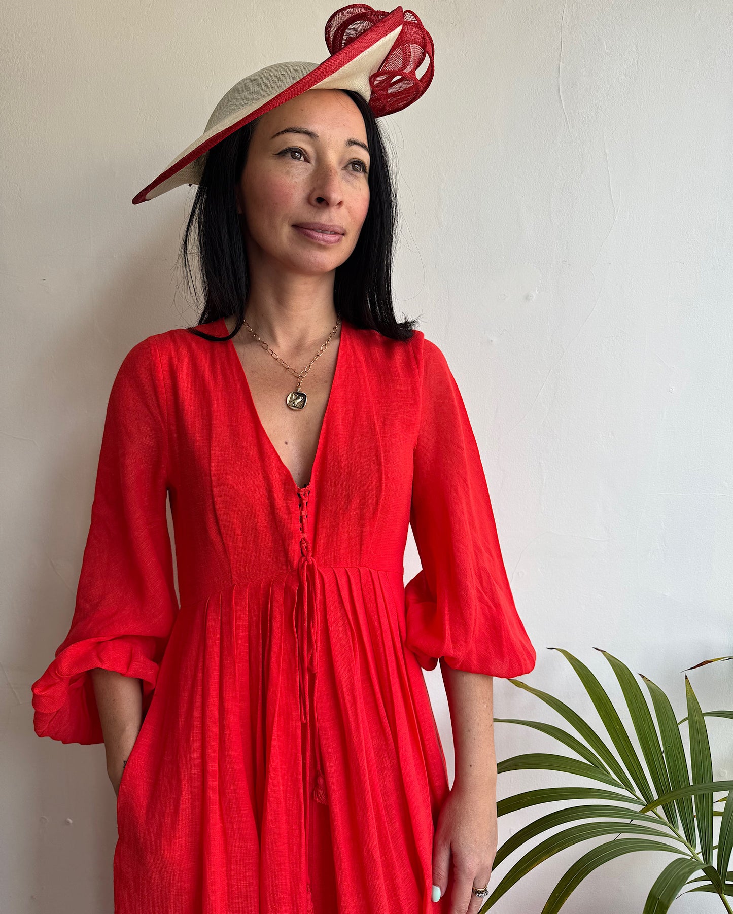 Weekend Maxmara Red Linen Dress ~ Size 6