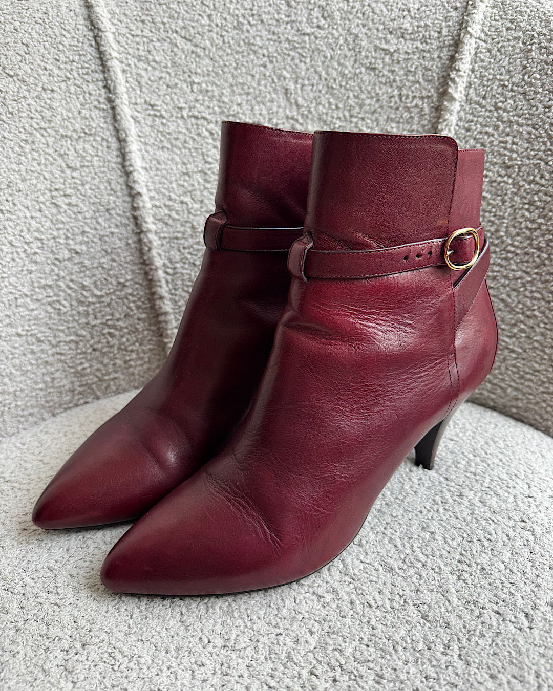 Celine Burgundy Ankle Boots ~ Size 6.5