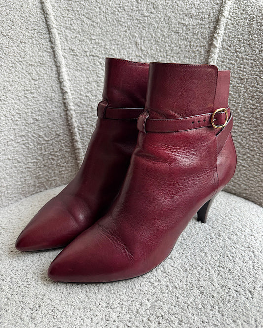 Celine Burgundy Ankle Boots ~ Size 6.5