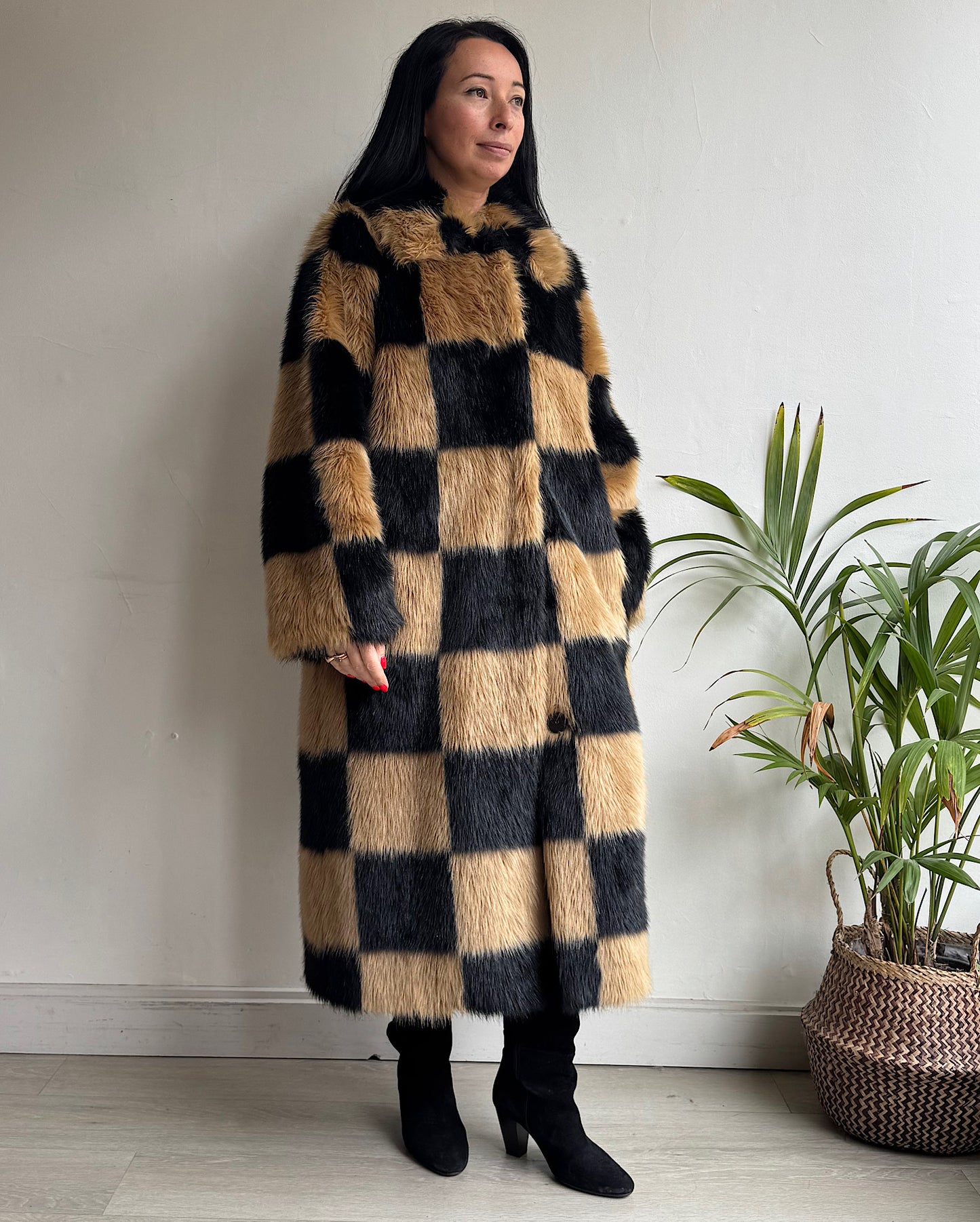 Faux Fur Coat ~ Size 8