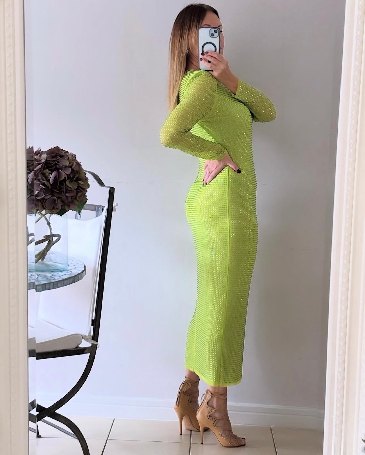 Green Embellished Dress ~ Size 12