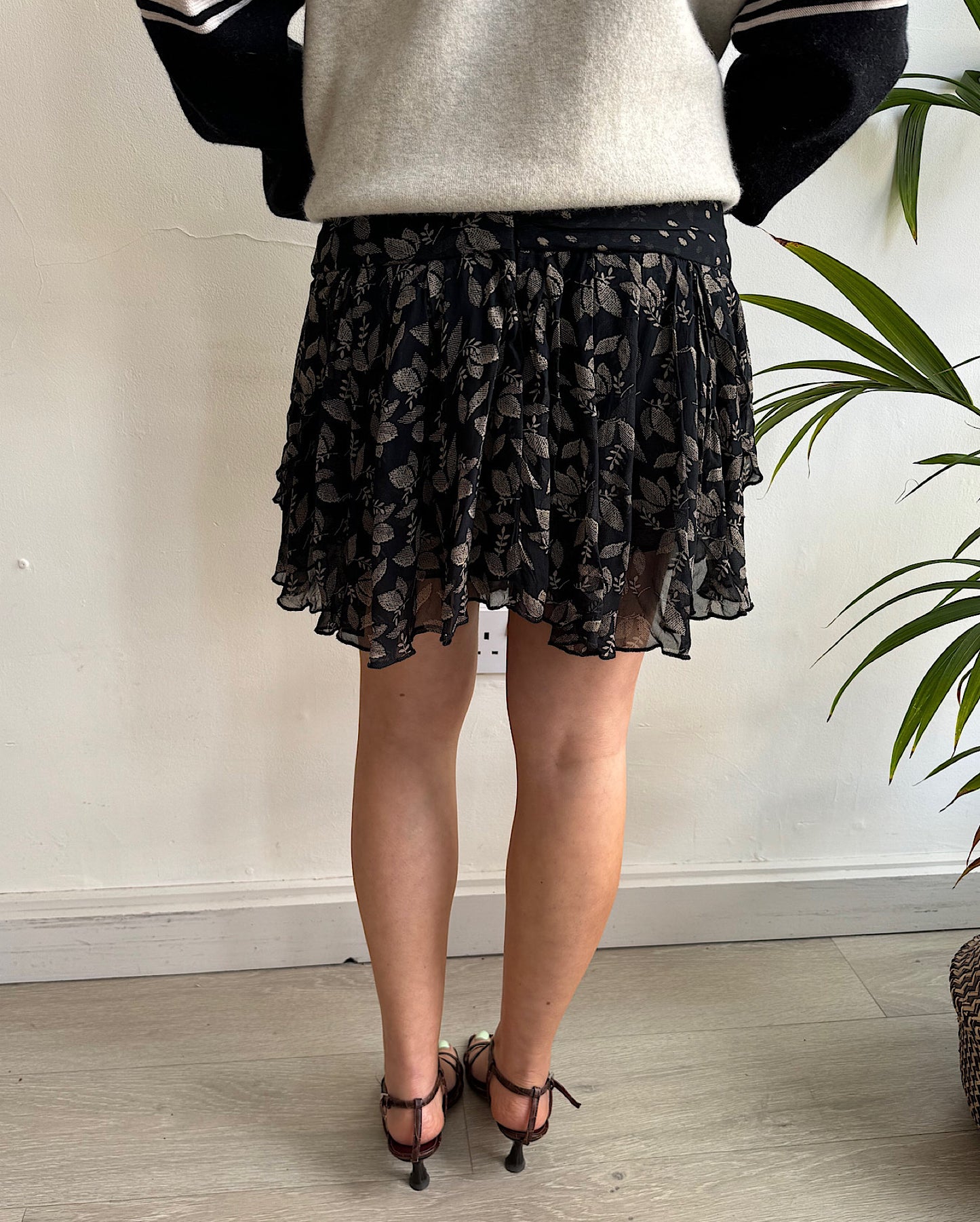 Black Isabel Marant Patterned Skirt ~ Size 10 rear