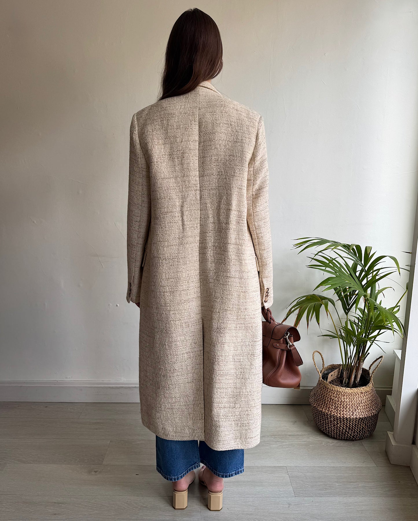 Cream Double Breasted Coat ~ Size 8-10