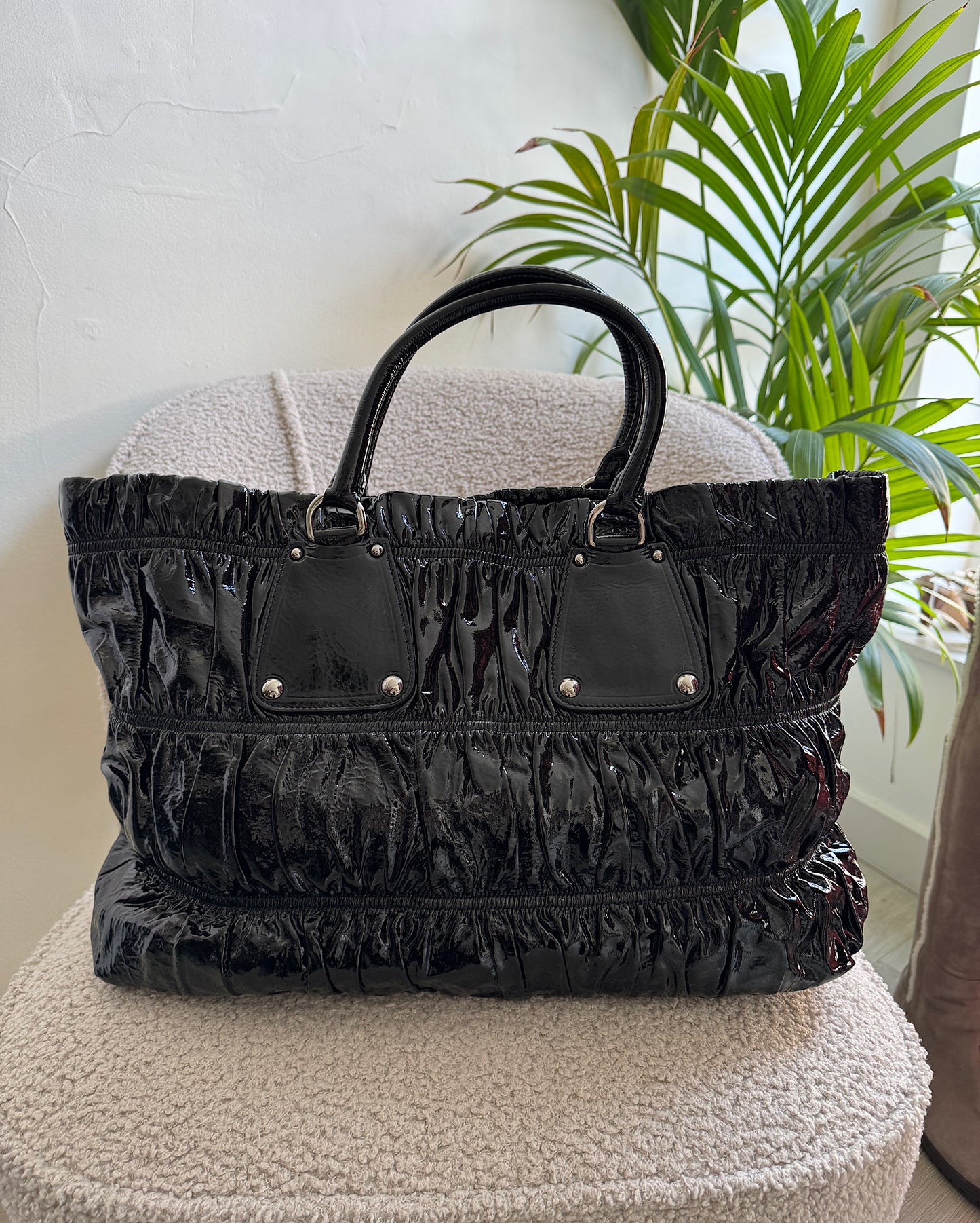 Black Patent Tote