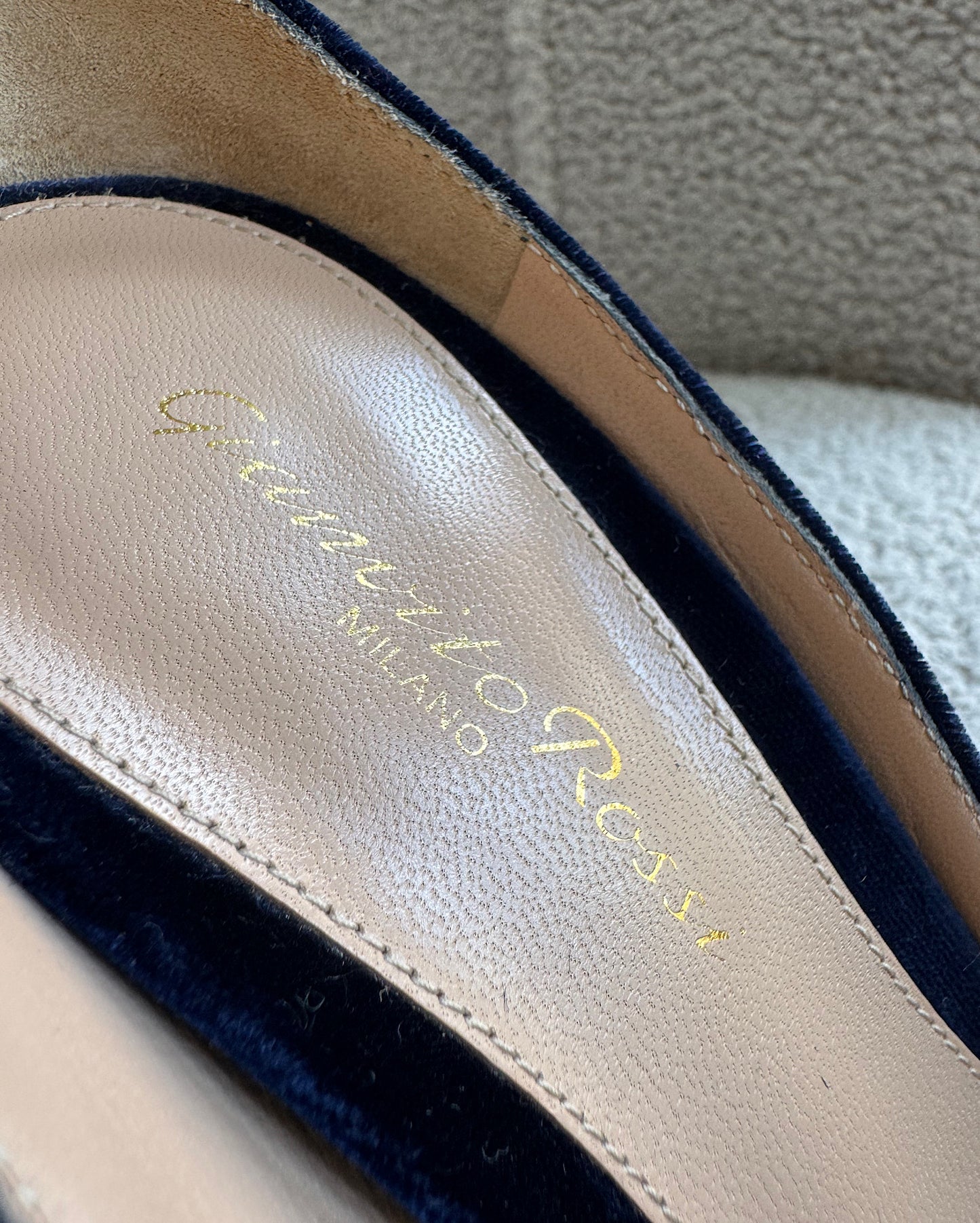 Navy Velvet Heels ~ Size 4
