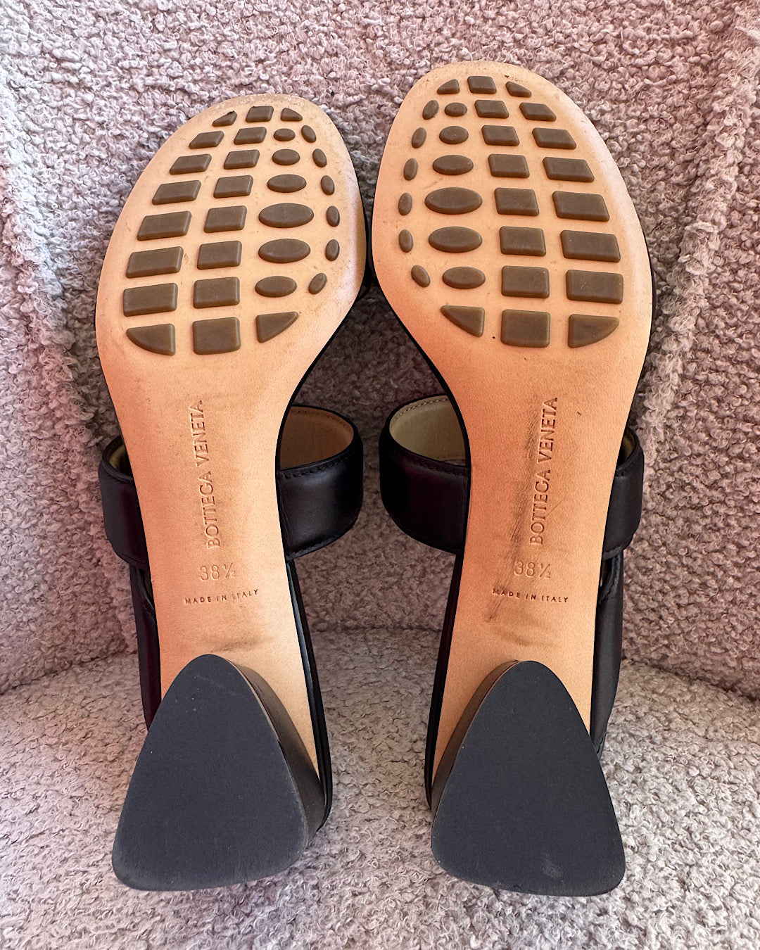 Bottega Veneta Black Leather Heeled Sandals ~ Size 5.5