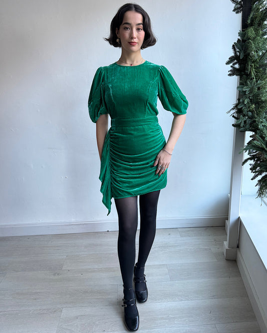 SALE - Emerald Velvet Mini Dress ~ Size 8