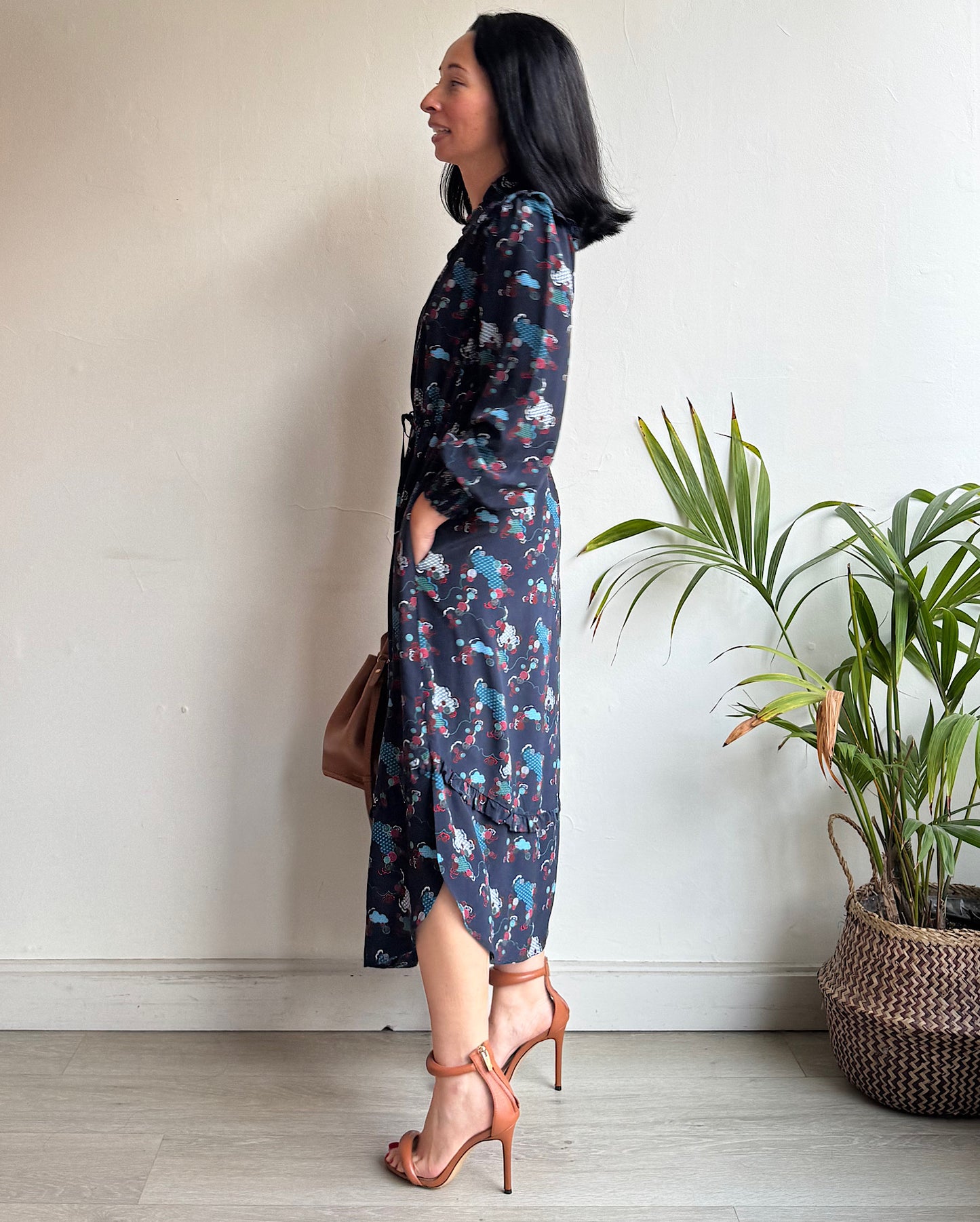 Silk Patterned Dress ~ Size 8