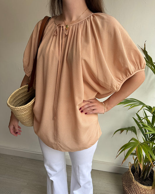 Peach Silk Blouse ~ Oversized 8