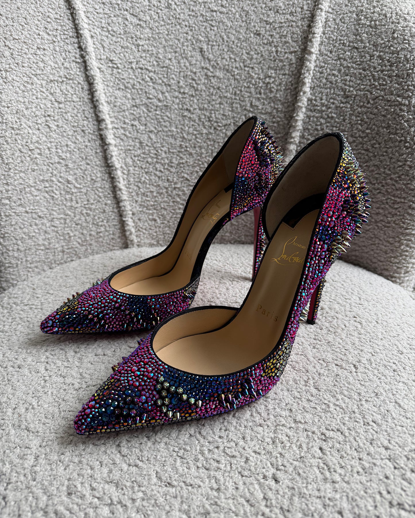 Iriza Diamanté Studded Heels ~ Size 6.5
