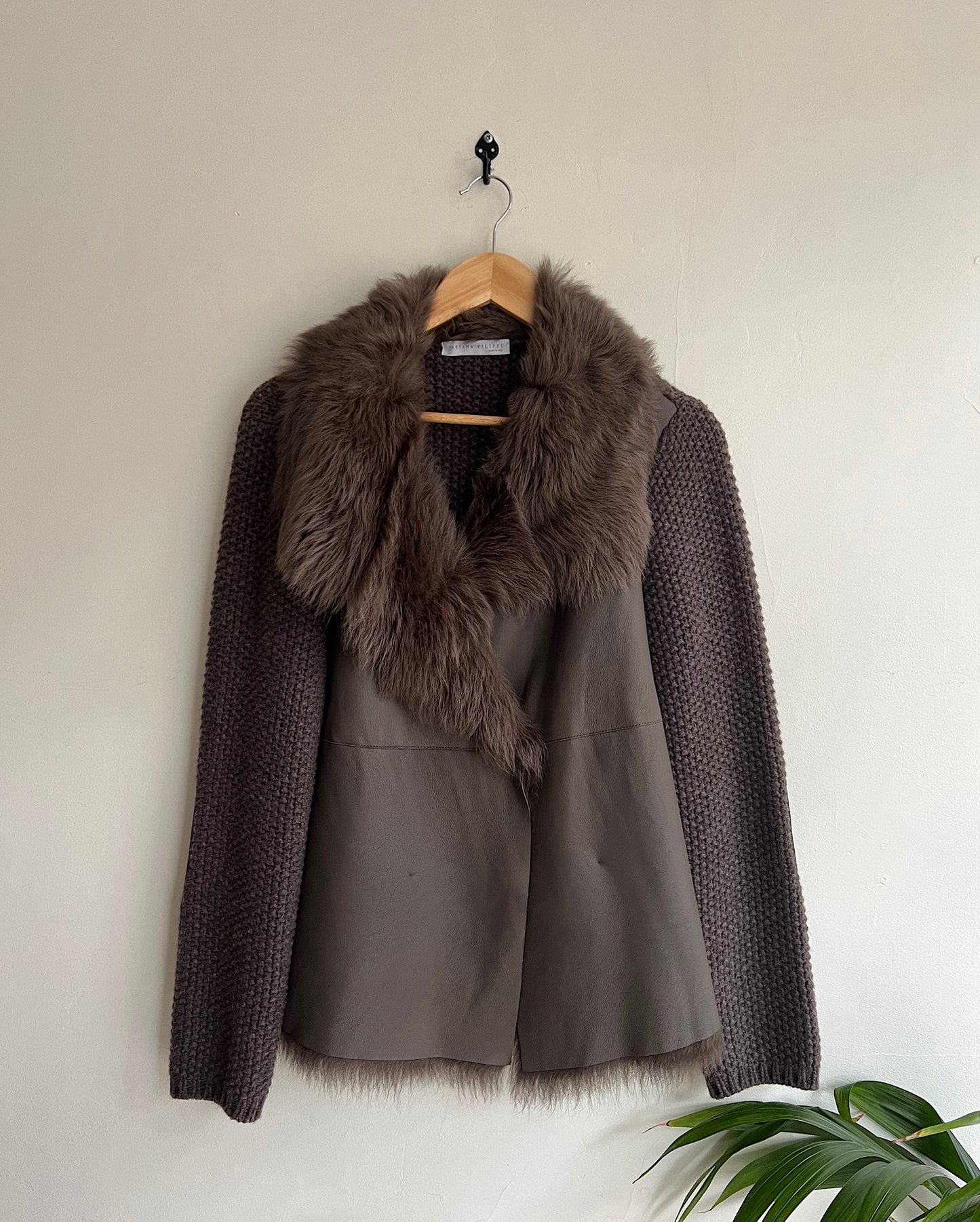 SALE - Grey Wool and Shearling Jacket ~ Size M