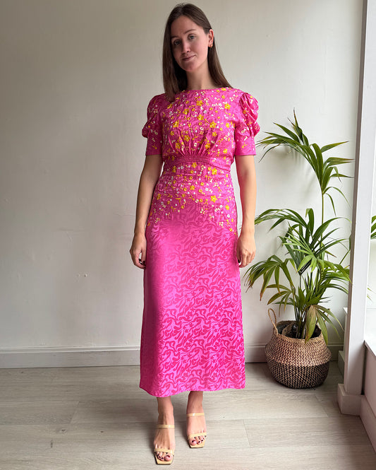 Pink Embroidered Dress ~ Size 10