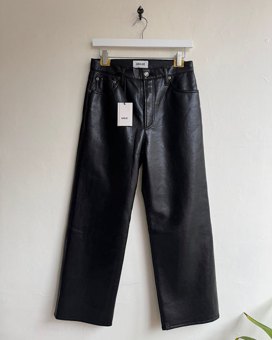 Black Leather REN Jeans ~ Size 27