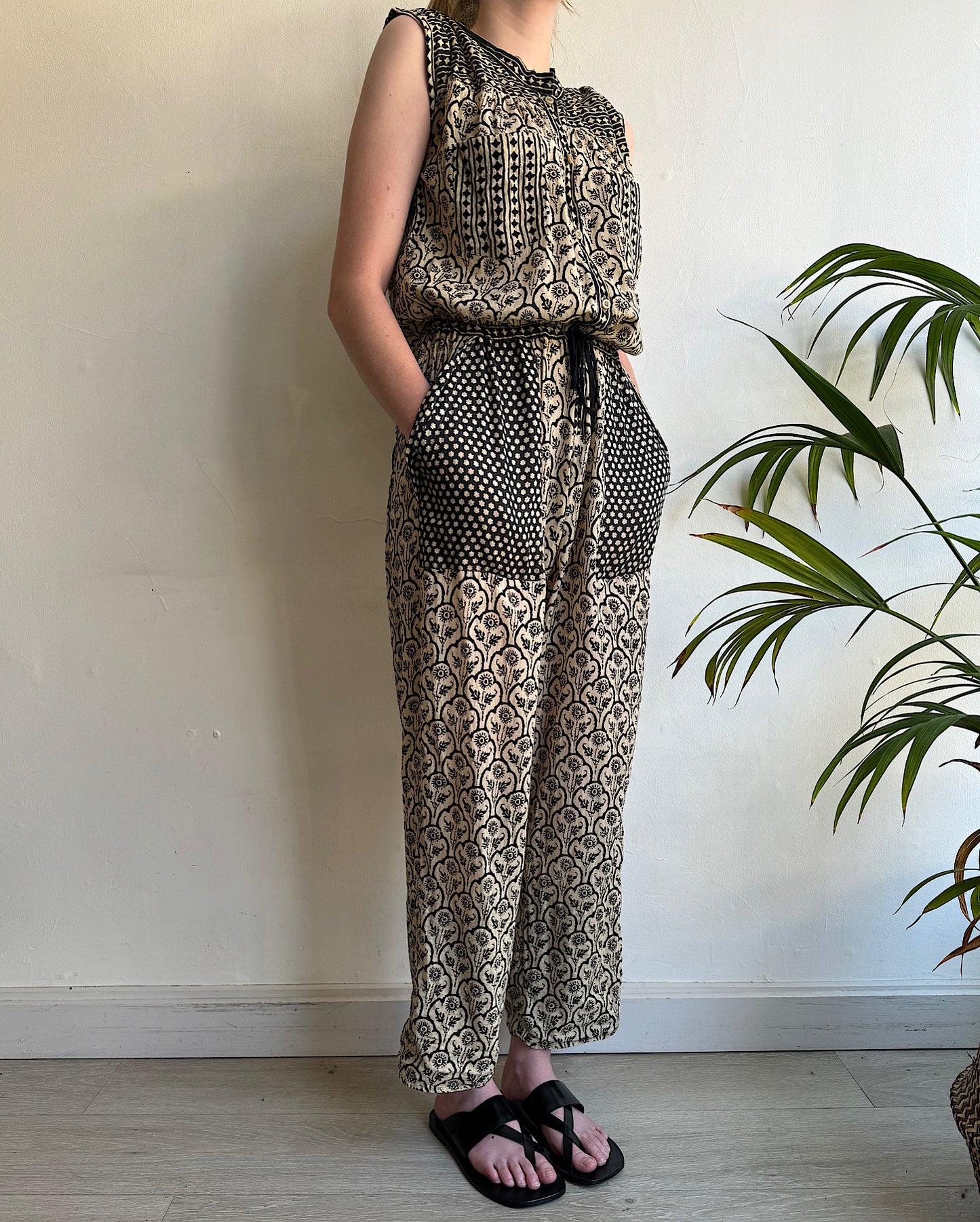 SALE Block Print Cotton Jumpsuit ~ Size 10