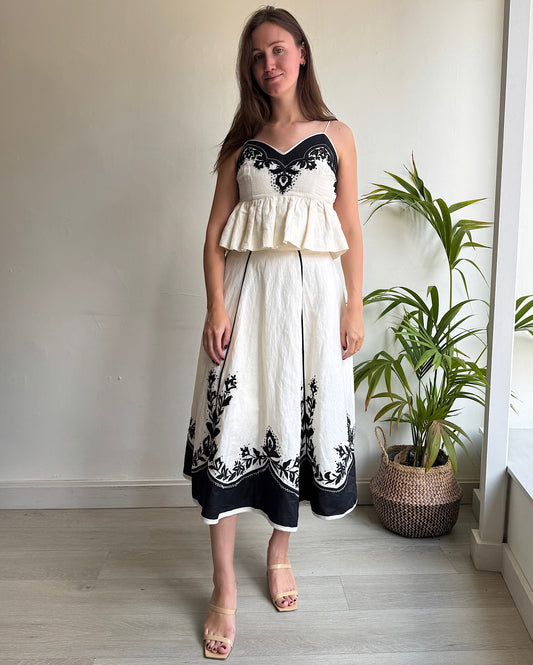 Linen Skirt ~ Size S