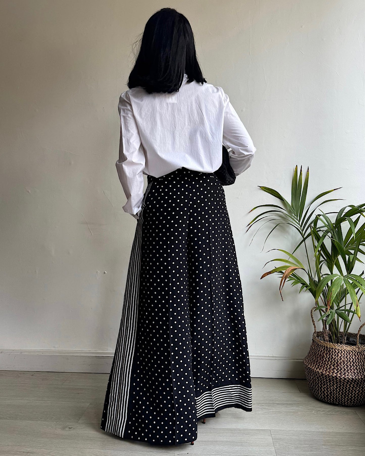 Monochrome Silk Trousers ~ Size 8/10