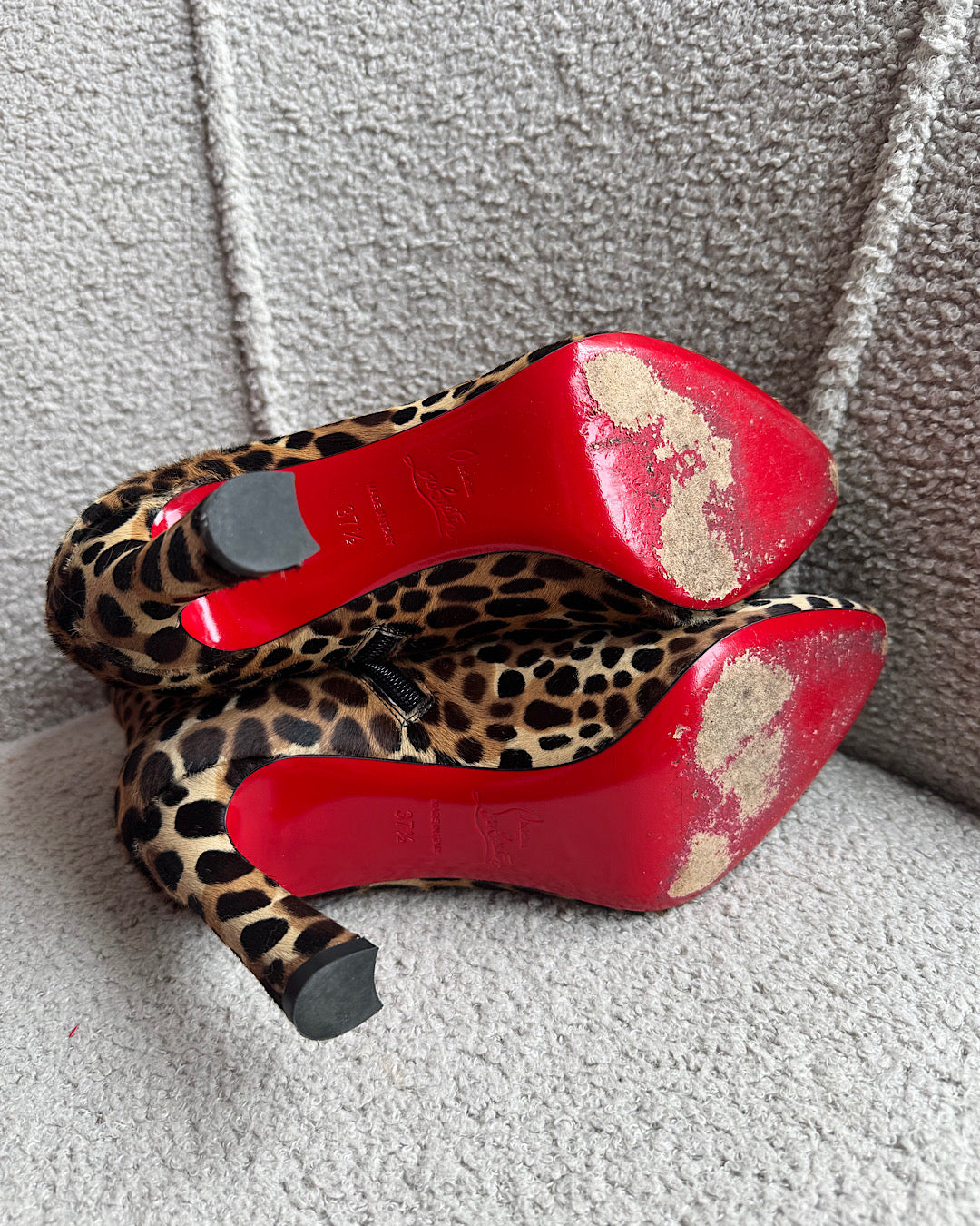 Louboutin Leopard Print Ankle Boots ~ Size 4.5