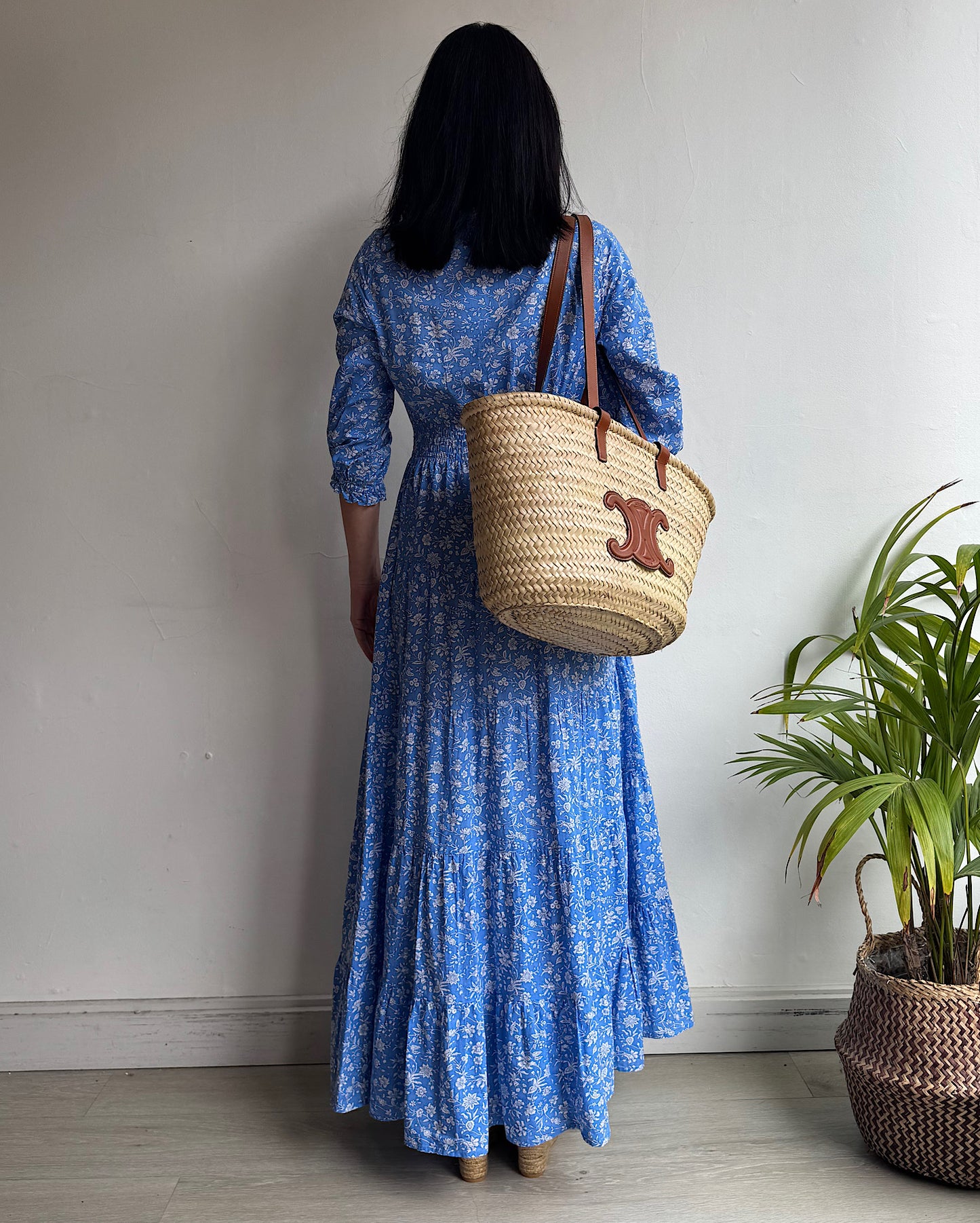 Pink City Prints Blue Floral Dress ~ Size XS